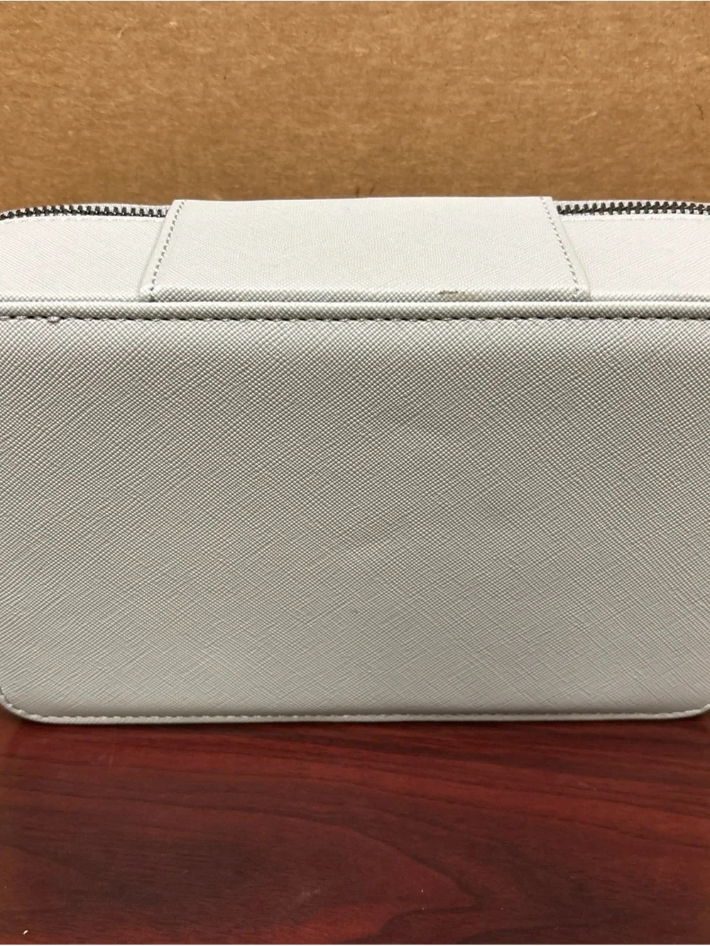 Lufthansa Airlines First Class Leather Amenity Kit Travel Case with Mirror Gray